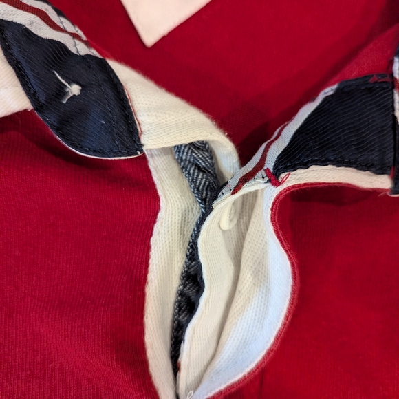 Men's Red and Black Striped Rugby Shirt - Picture 4 of 9